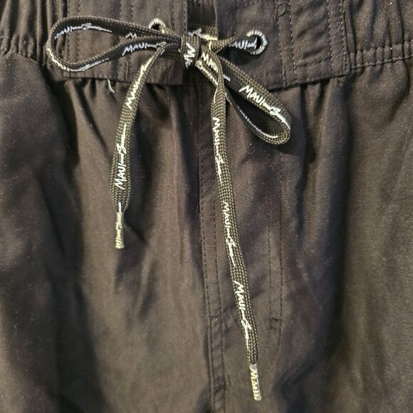 Maui and Sons 3 pocket casual Boardshorts Sz 32 waist‎ Black Red Grey Stripe - Picture 6 of 8